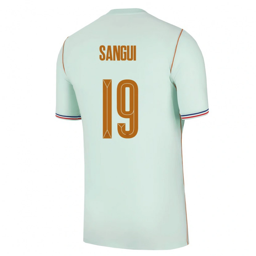 Danxen Kvinnor Frankrike Nhoa Sangui #19 Grön Guld Bortatröja Matchtröjor 26-28 Tröjor T-Tröja