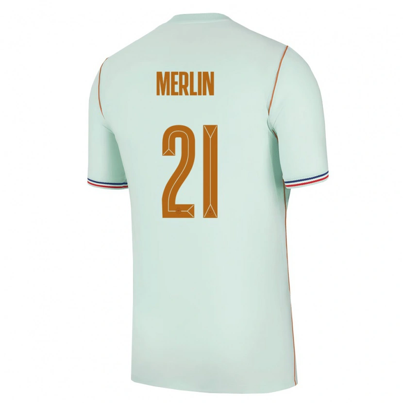 Danxen Kvinnor Frankrike Quentin Merlin #21 Grön Guld Bortatröja Matchtröjor 26-28 Tröjor T-Tröja