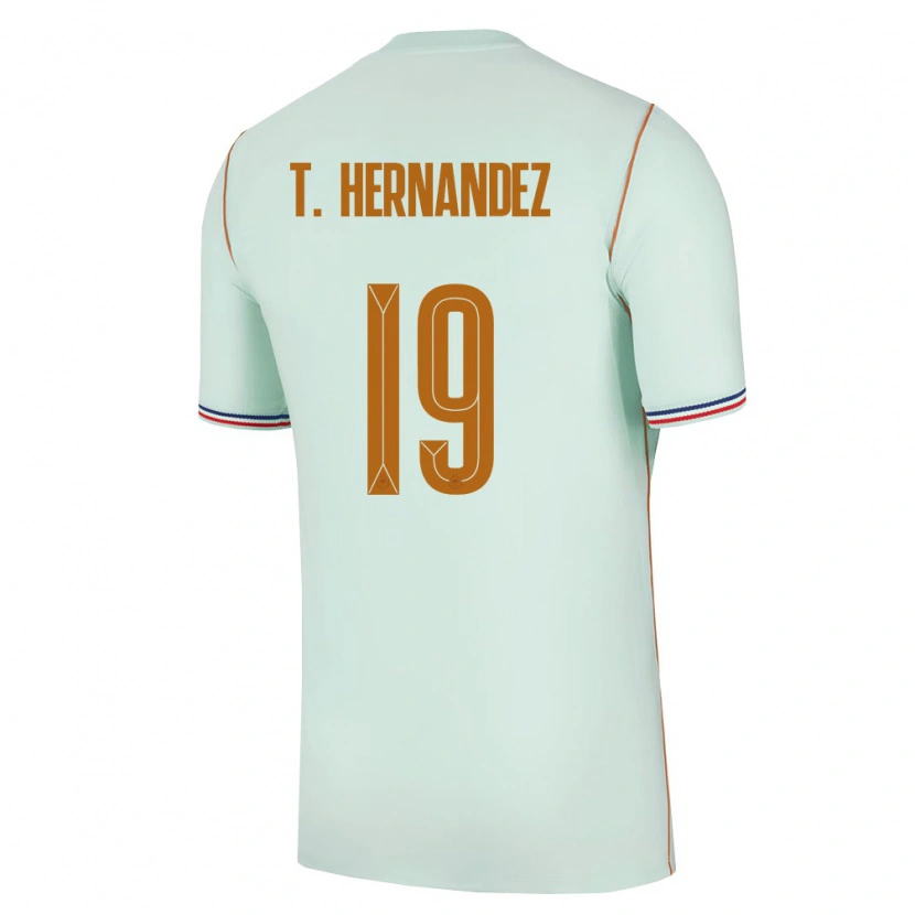 Danxen Kvinnor Frankrike Theo Hernández #19 Grön Guld Bortatröja Matchtröjor 26-28 Tröjor T-Tröja