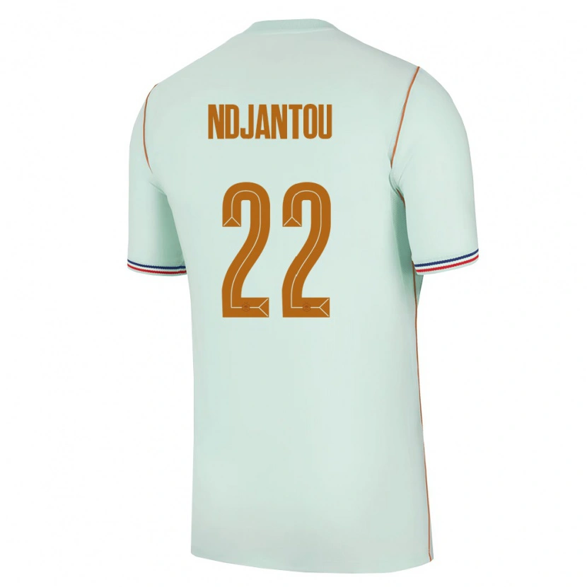 Danxen Kvinnor Frankrike Quentin Ndjantou #22 Grön Guld Bortatröja Matchtröjor 26-28 Tröjor T-Tröja