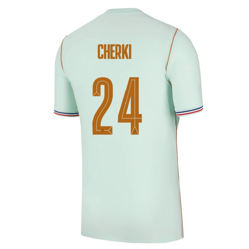 Danxen Kvinnor Frankrike Rayan Cherki #24 Grön Guld Bortatröja Matchtröjor 26-28 Tröjor T-Tröja