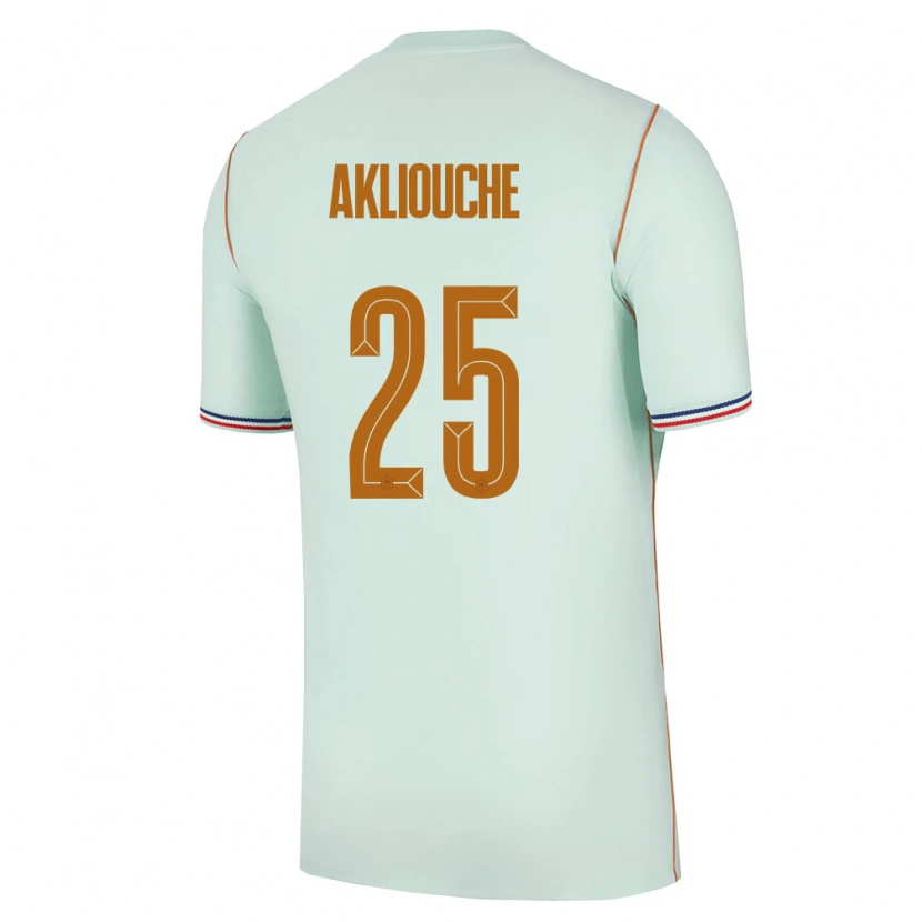Danxen Kvinnor Frankrike Maghnes Akliouche #25 Grön Guld Bortatröja Matchtröjor 26-28 Tröjor T-Tröja
