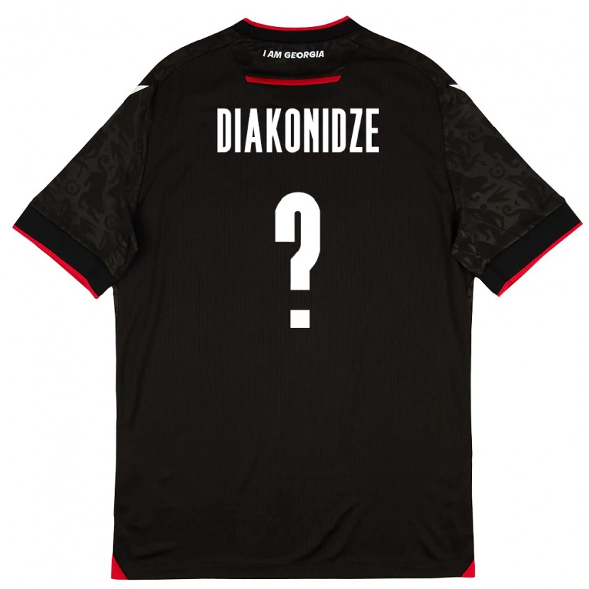 Danxen Kvinnor Georgia Shota Diakonidze #0 Svart Vit Röd Bortatröja Matchtröjor 26-28 Tröjor T-Tröja