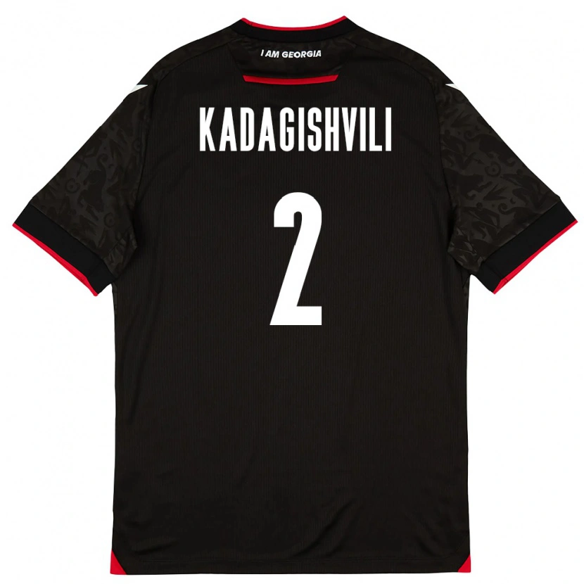 Danxen Kvinnor Georgia Gvantsa Kadagishvili #2 Svart Vit Röd Bortatröja Matchtröjor 26-28 Tröjor T-Tröja