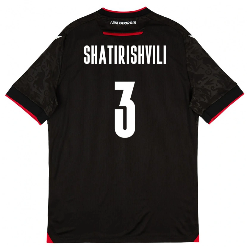 Danxen Kvinnor Georgia Mate Shatirishvili #3 Svart Vit Röd Bortatröja Matchtröjor 26-28 Tröjor T-Tröja