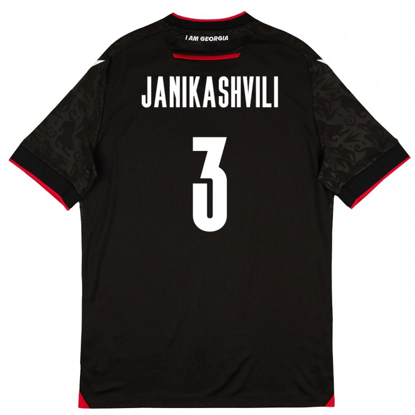 Danxen Kvinnor Georgia Mariami Janikashvili #3 Svart Vit Röd Bortatröja Matchtröjor 26-28 Tröjor T-Tröja