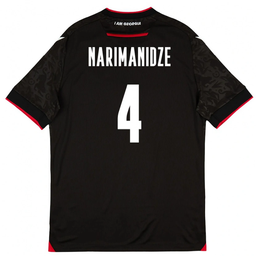 Danxen Kvinnor Georgia Aleksandre Narimanidze #4 Svart Vit Röd Bortatröja Matchtröjor 26-28 Tröjor T-Tröja