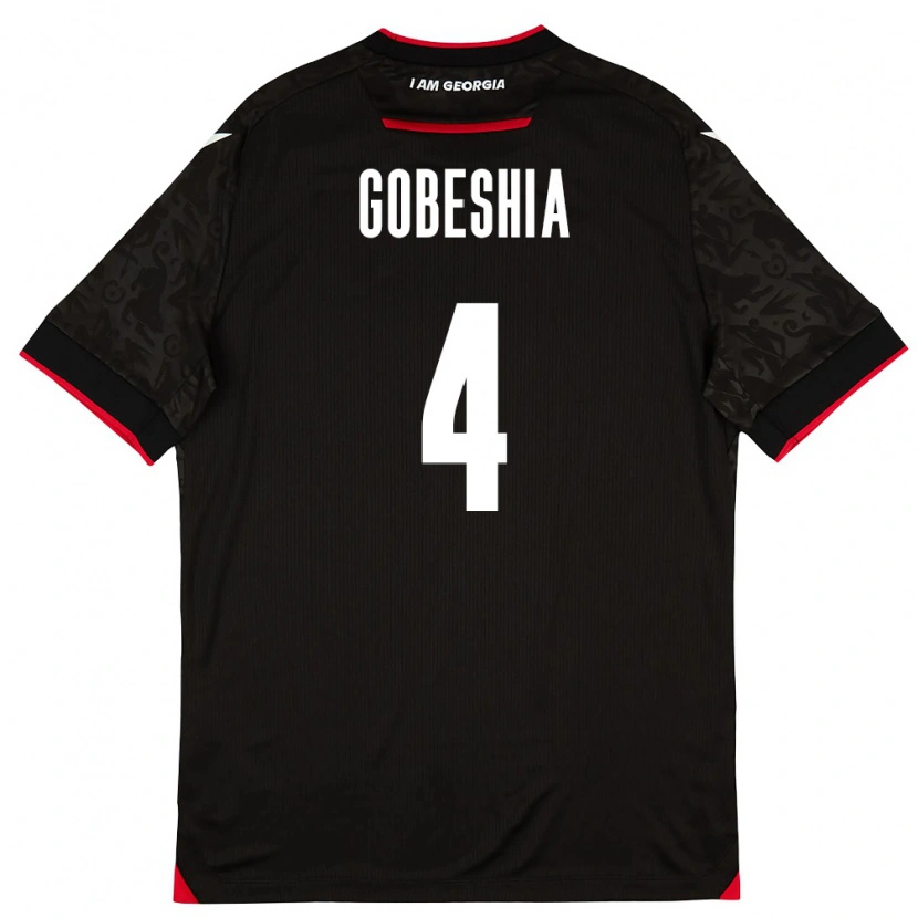 Danxen Kvinnor Georgia Tengo Gobeshia #4 Svart Vit Röd Bortatröja Matchtröjor 26-28 Tröjor T-Tröja