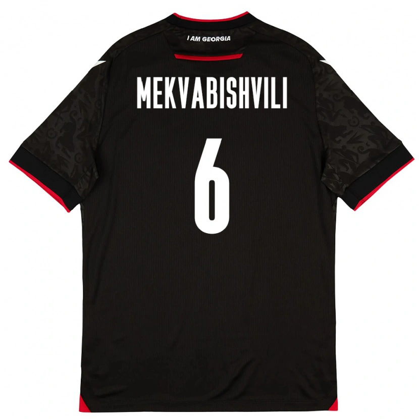 Danxen Kvinnor Georgia Anzor Mekvabishvili #6 Svart Vit Röd Bortatröja Matchtröjor 26-28 Tröjor T-Tröja