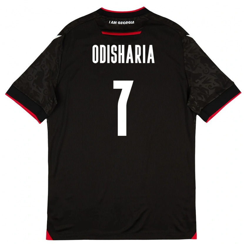 Danxen Kvinnor Georgia Lasha Odisharia #7 Svart Vit Röd Bortatröja Matchtröjor 26-28 Tröjor T-Tröja