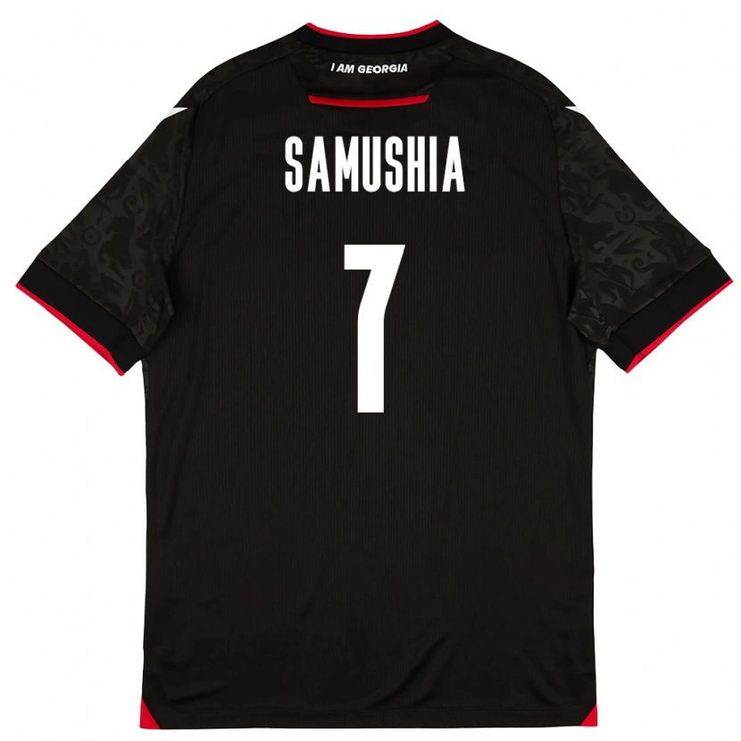 Danxen Kvinnor Georgia Saba Samushia #7 Svart Vit Röd Bortatröja Matchtröjor 26-28 Tröjor T-Tröja
