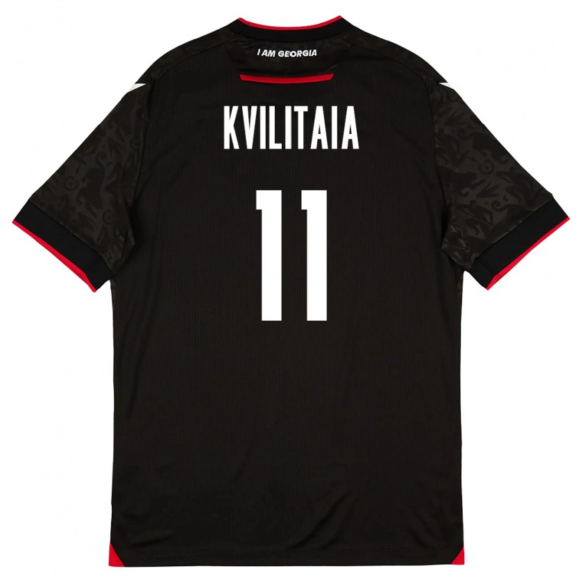 Danxen Kvinnor Georgia Giorgi Kvilitaia #11 Svart Vit Röd Bortatröja Matchtröjor 26-28 Tröjor T-Tröja