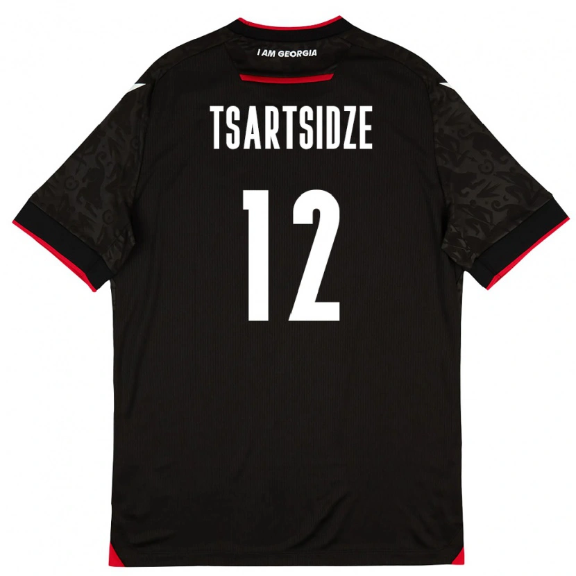 Danxen Kvinnor Georgia Saba Tsartsidze #12 Svart Vit Röd Bortatröja Matchtröjor 26-28 Tröjor T-Tröja