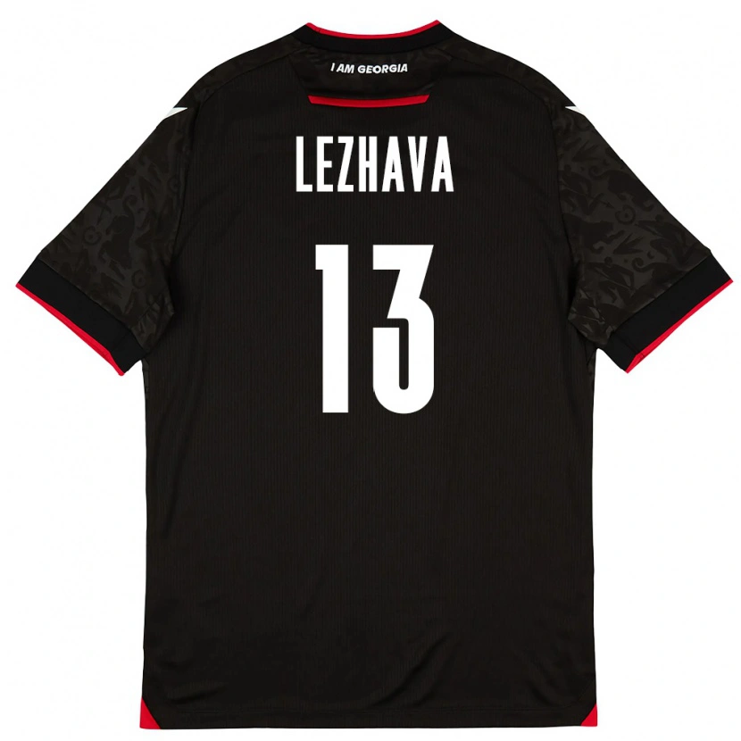 Danxen Kvinnor Georgia Giorgi Lezhava #13 Svart Vit Röd Bortatröja Matchtröjor 26-28 Tröjor T-Tröja