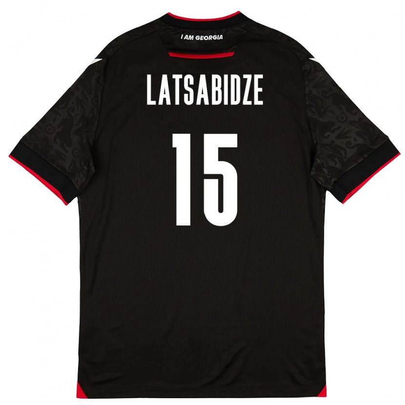 Danxen Kvinnor Georgia Luka Latsabidze #15 Svart Vit Röd Bortatröja Matchtröjor 26-28 Tröjor T-Tröja