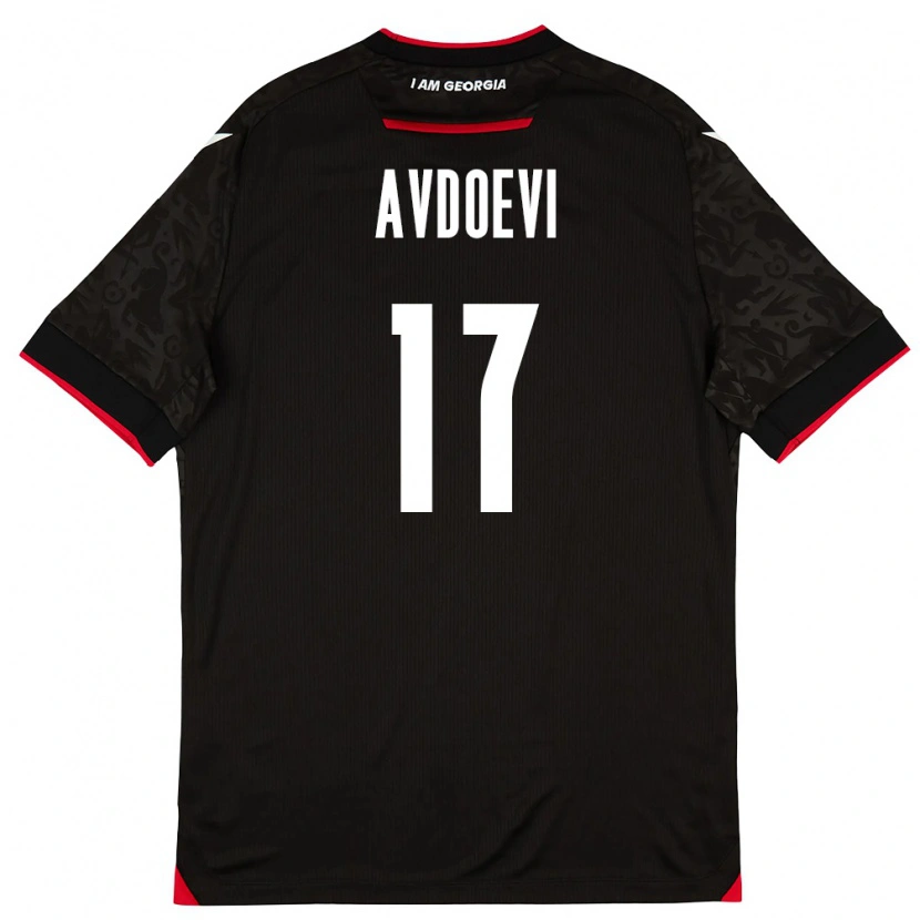 Danxen Kvinnor Georgia Saba Avdoevi #17 Svart Vit Röd Bortatröja Matchtröjor 26-28 Tröjor T-Tröja