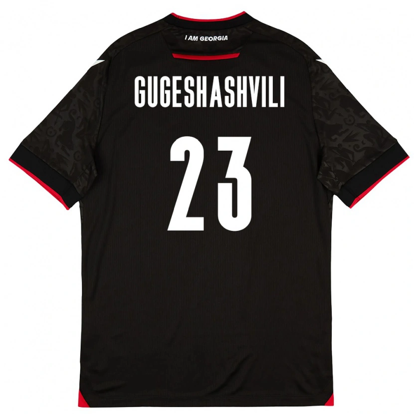 Danxen Kvinnor Georgia Luka Gugeshashvili #23 Svart Vit Röd Bortatröja Matchtröjor 26-28 Tröjor T-Tröja