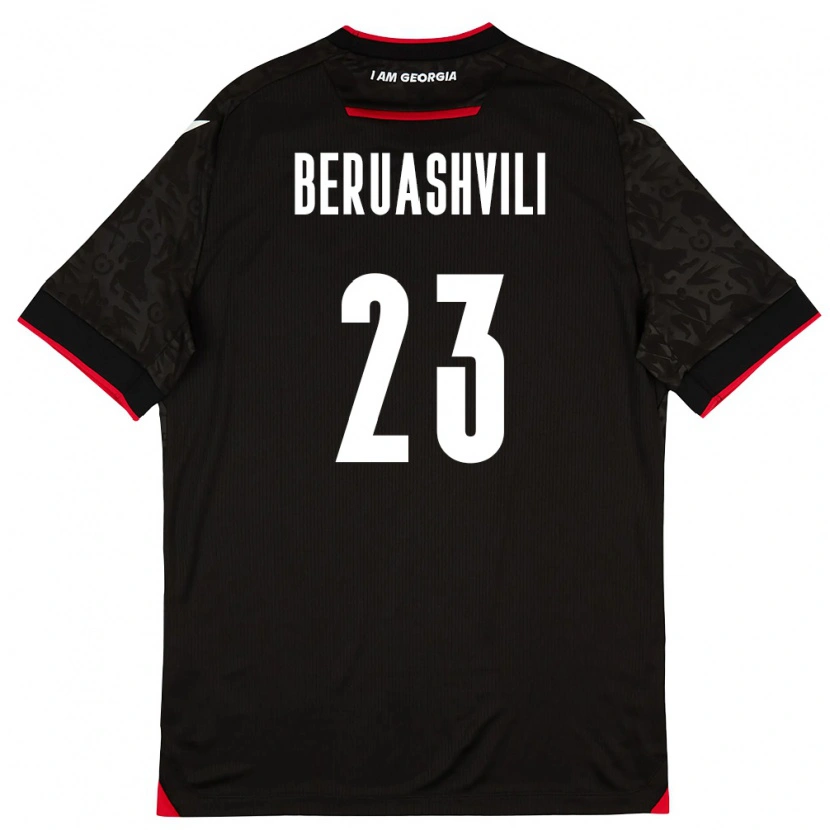 Danxen Kvinnor Georgia Papuna Beruashvili #23 Svart Vit Röd Bortatröja Matchtröjor 26-28 Tröjor T-Tröja