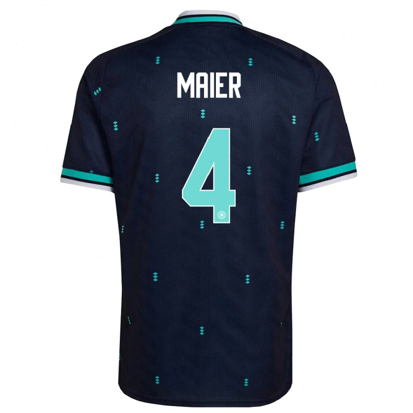 Danxen Kvinnor Tyskland Leonie Maier #4 Marin Himmelblå Vit Bortatröja Matchtröjor 26-28 Tröjor T-Tröja