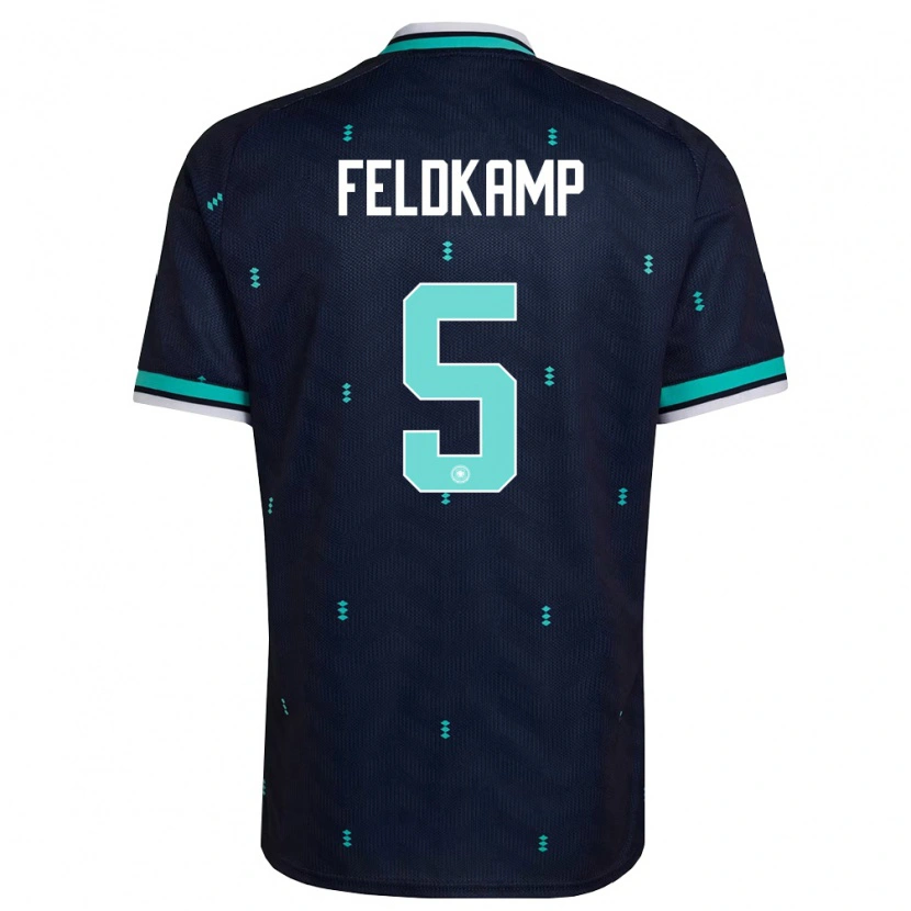 Danxen Kvinnor Tyskland Jana Feldkamp #5 Marin Himmelblå Vit Bortatröja Matchtröjor 26-28 Tröjor T-Tröja