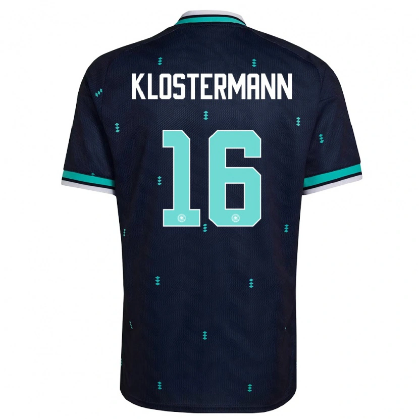 Danxen Kvinnor Tyskland Lukas Klostermann #16 Marin Himmelblå Vit Bortatröja Matchtröjor 26-28 Tröjor T-Tröja