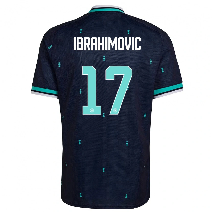 Danxen Kvinnor Tyskland Arijon Ibrahimovic #17 Marin Himmelblå Vit Bortatröja Matchtröjor 26-28 Tröjor T-Tröja