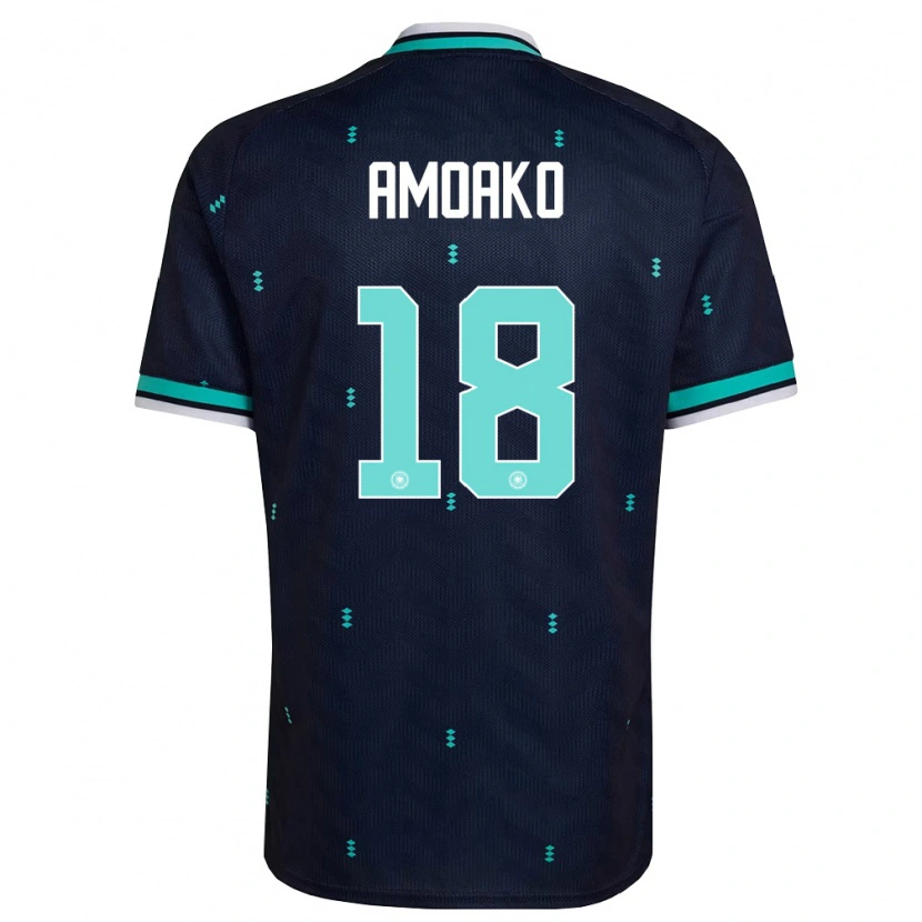 Danxen Kvinnor Tyskland Kofi Amoako #18 Marin Himmelblå Vit Bortatröja Matchtröjor 26-28 Tröjor T-Tröja