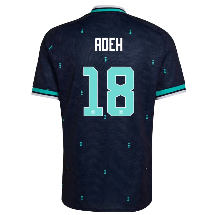 Danxen Kvinnor Tyskland Wesley Adeh #18 Marin Himmelblå Vit Bortatröja Matchtröjor 26-28 Tröjor T-Tröja