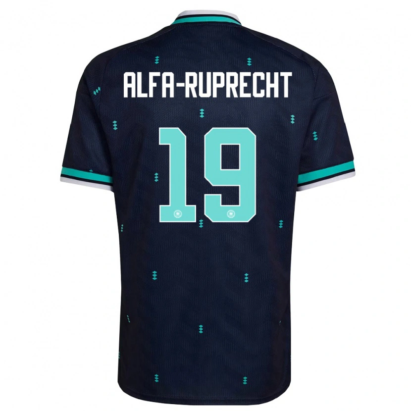 Danxen Kvinnor Tyskland Farid Alfa-Ruprecht #19 Marin Himmelblå Vit Bortatröja Matchtröjor 26-28 Tröjor T-Tröja