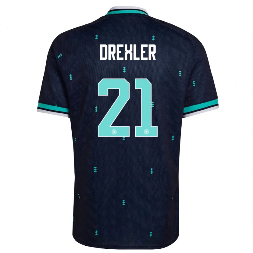 Danxen Kvinnor Tyskland Tim Drexler #21 Marin Himmelblå Vit Bortatröja Matchtröjor 26-28 Tröjor T-Tröja