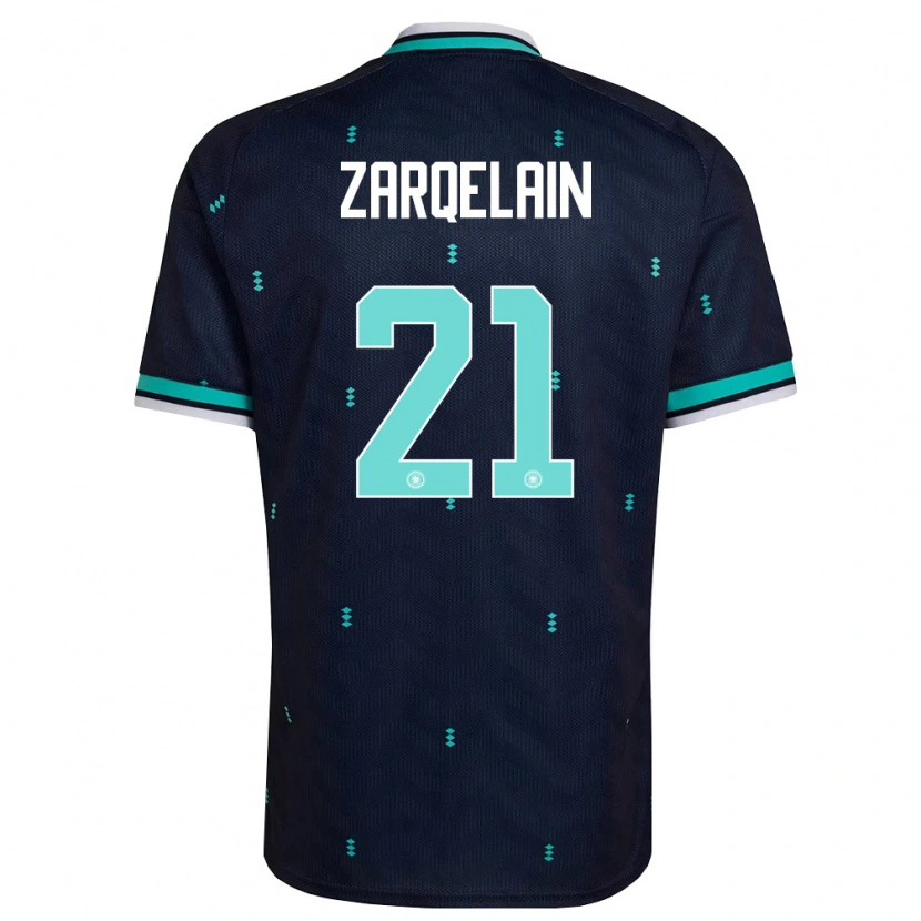 Danxen Kvinnor Tyskland Fadi Zarqelain #21 Marin Himmelblå Vit Bortatröja Matchtröjor 26-28 Tröjor T-Tröja