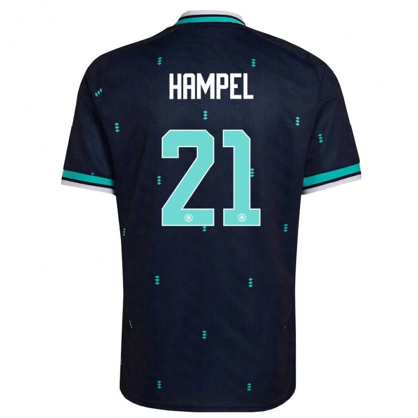 Danxen Kvinnor Tyskland Luca Hampel #21 Marin Himmelblå Vit Bortatröja Matchtröjor 26-28 Tröjor T-Tröja