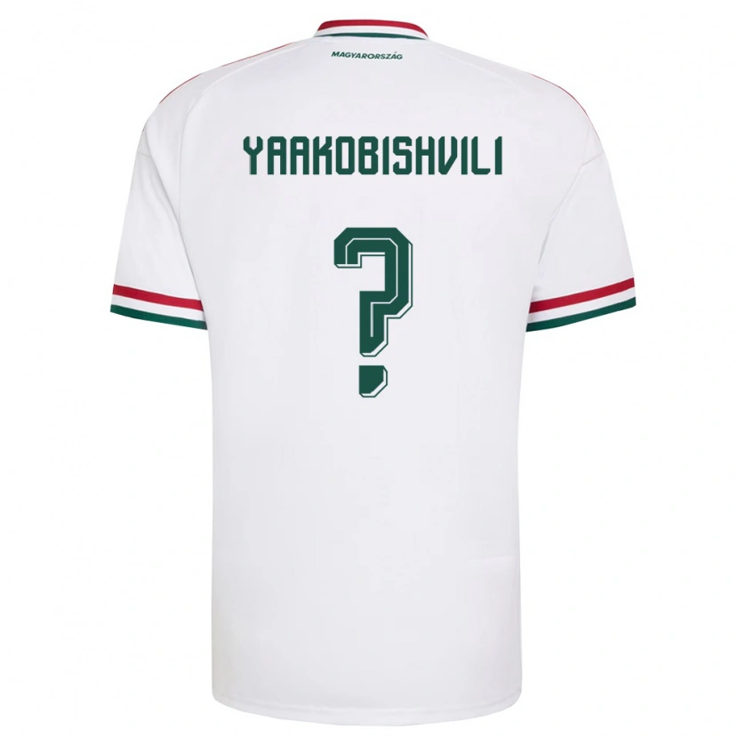 Danxen Kvinnor Ungern Áron Yaakobishvili #0 Vit Röd Grön Bortatröja Matchtröjor 26-28 Tröjor T-Tröja