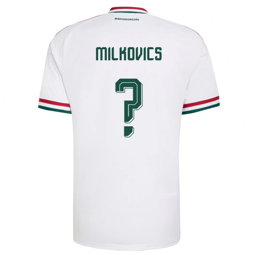 Danxen Kvinnor Ungern Márton Milkovics #0 Vit Röd Grön Bortatröja Matchtröjor 26-28 Tröjor T-Tröja