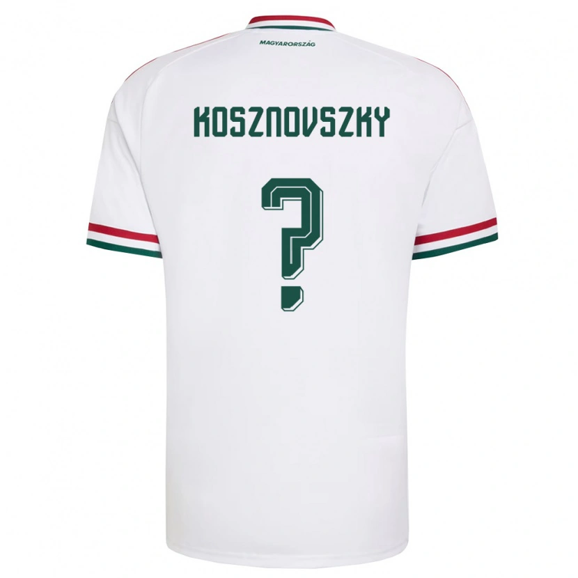 Danxen Kvinnor Ungern Márk Kosznovszky #0 Vit Röd Grön Bortatröja Matchtröjor 26-28 Tröjor T-Tröja
