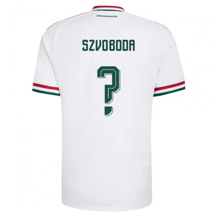 Danxen Kvinnor Ungern Dániel Szvoboda #0 Vit Röd Grön Bortatröja Matchtröjor 26-28 Tröjor T-Tröja