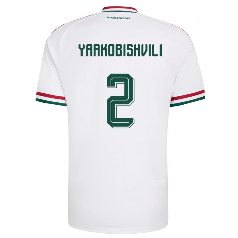 Danxen Kvinnor Ungern Antal Yaakobishvili #2 Vit Röd Grön Bortatröja Matchtröjor 26-28 Tröjor T-Tröja