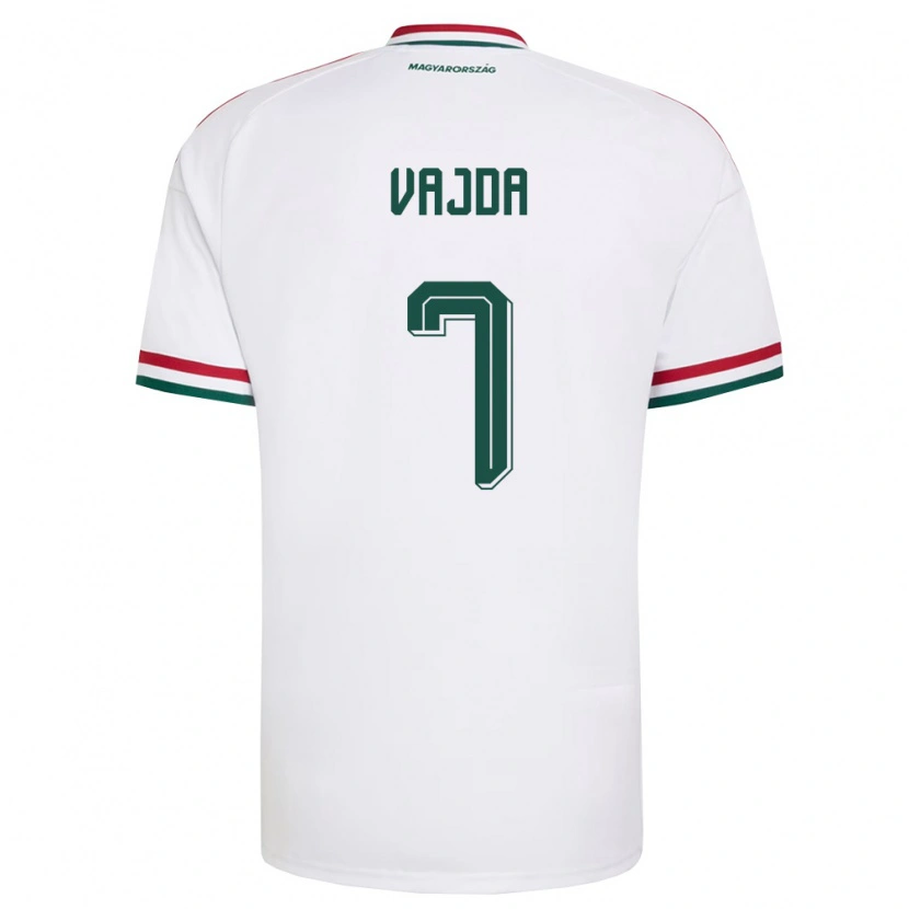 Danxen Kvinnor Ungern Botond Vajda #7 Vit Röd Grön Bortatröja Matchtröjor 26-28 Tröjor T-Tröja