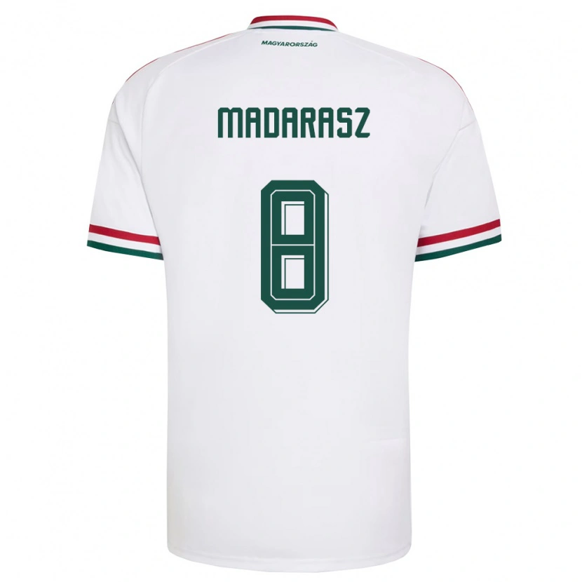 Danxen Kvinnor Ungern Ádám Madarász #8 Vit Röd Grön Bortatröja Matchtröjor 26-28 Tröjor T-Tröja