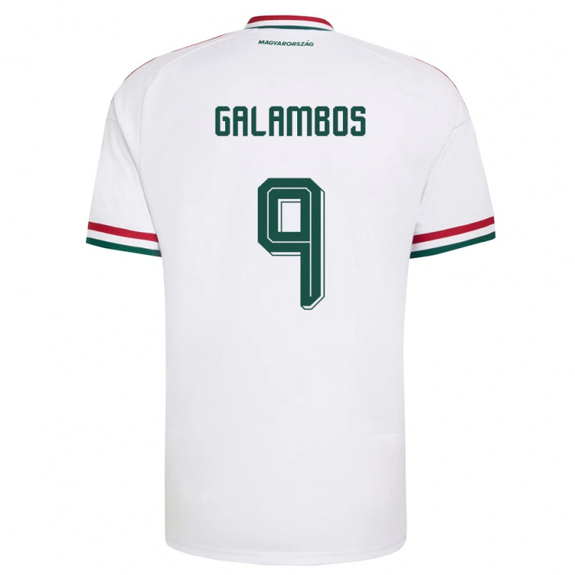 Danxen Kvinnor Ungern János Galambos #9 Vit Röd Grön Bortatröja Matchtröjor 26-28 Tröjor T-Tröja