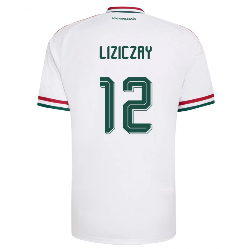 Danxen Kvinnor Ungern Zsombor Liziczay #12 Vit Röd Grön Bortatröja Matchtröjor 26-28 Tröjor T-Tröja