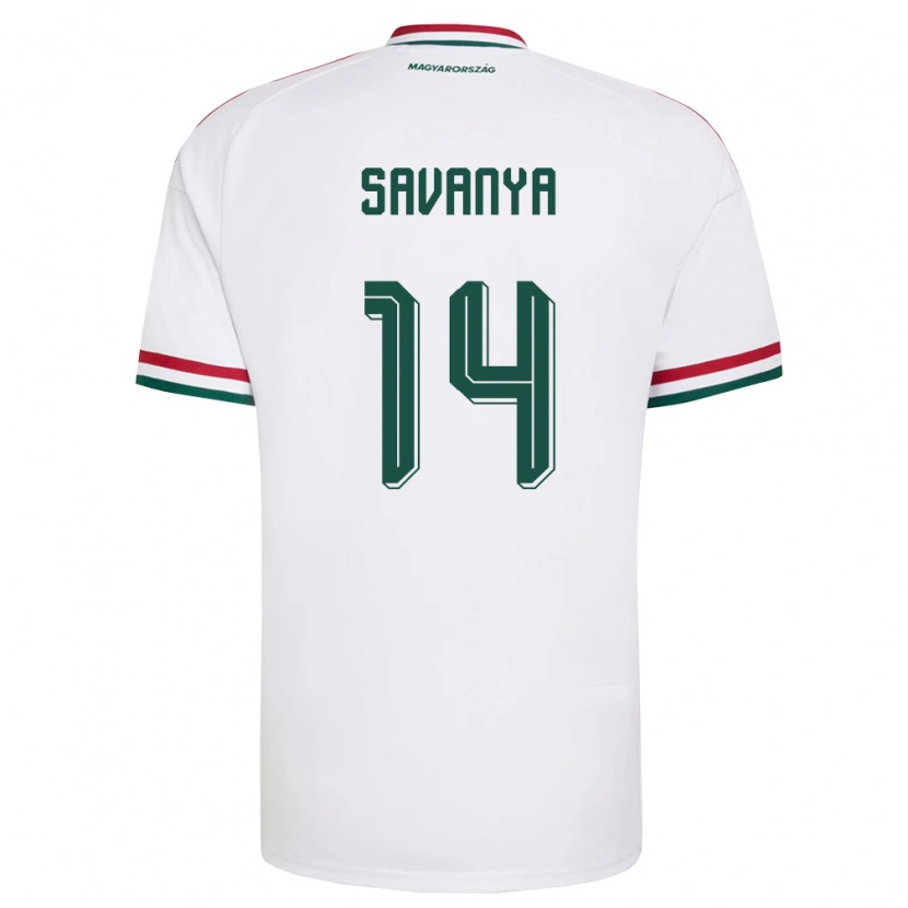 Danxen Kvinnor Ungern Csilla Savanya #14 Vit Röd Grön Bortatröja Matchtröjor 26-28 Tröjor T-Tröja