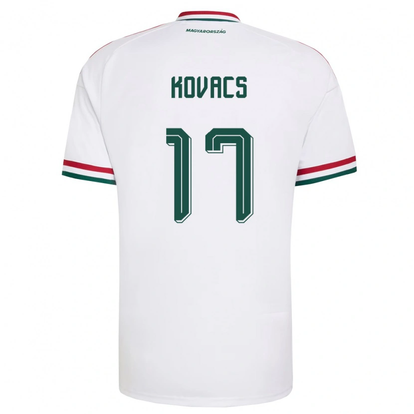 Danxen Kvinnor Ungern Mátyás Kovács #17 Vit Röd Grön Bortatröja Matchtröjor 26-28 Tröjor T-Tröja