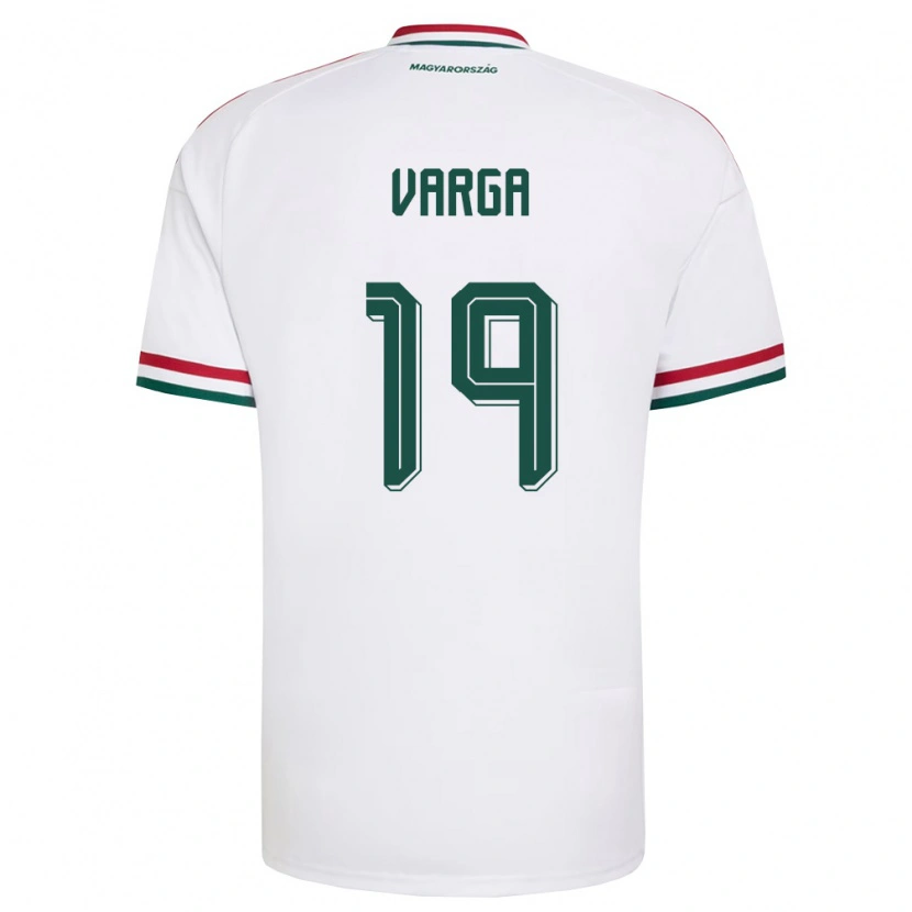 Danxen Kvinnor Ungern Barnabás Varga #19 Vit Röd Grön Bortatröja Matchtröjor 26-28 Tröjor T-Tröja