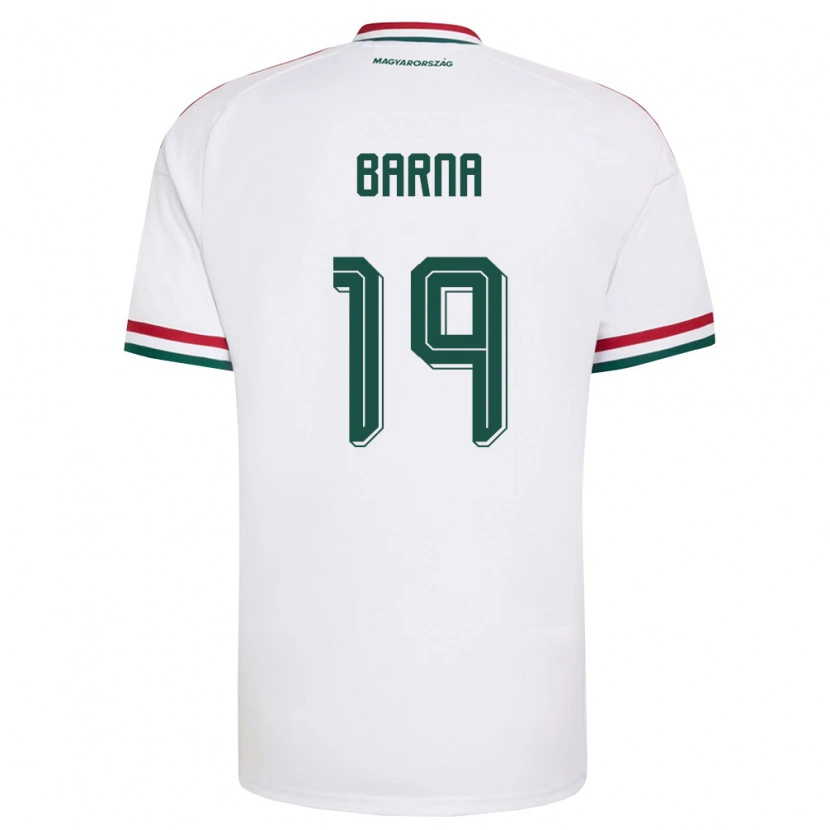 Danxen Kvinnor Ungern Daniel Barna #19 Vit Röd Grön Bortatröja Matchtröjor 26-28 Tröjor T-Tröja
