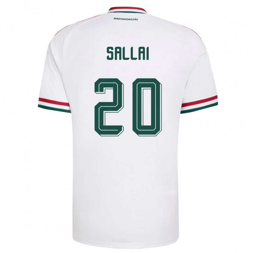 Danxen Kvinnor Ungern Roland Sallai #20 Vit Röd Grön Bortatröja Matchtröjor 26-28 Tröjor T-Tröja