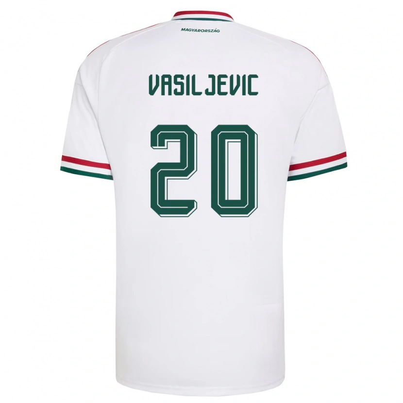 Danxen Kvinnor Ungern Andrej Vasiljevic #20 Vit Röd Grön Bortatröja Matchtröjor 26-28 Tröjor T-Tröja