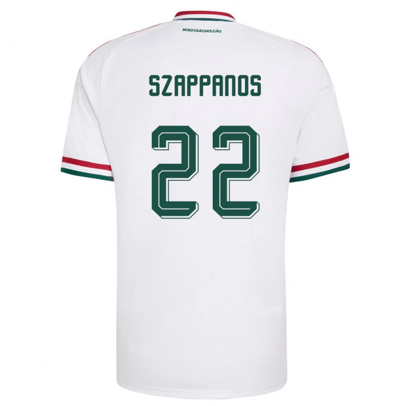 Danxen Kvinnor Ungern Péter Szappanos #22 Vit Röd Grön Bortatröja Matchtröjor 26-28 Tröjor T-Tröja