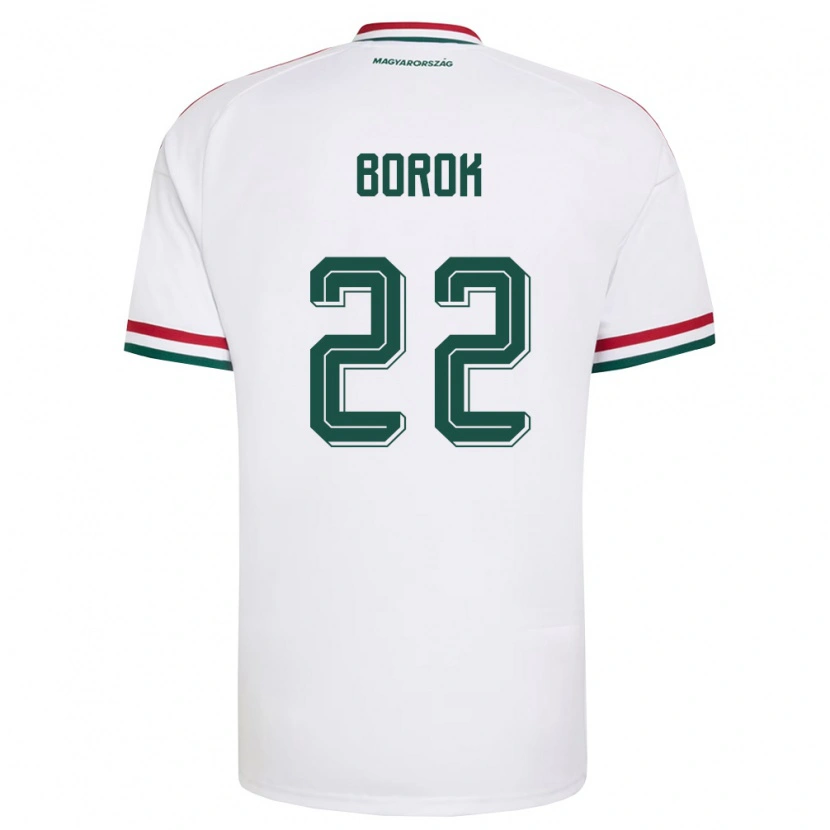 Danxen Kvinnor Ungern Dorina Borók #22 Vit Röd Grön Bortatröja Matchtröjor 26-28 Tröjor T-Tröja