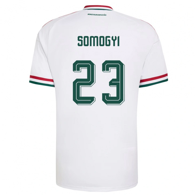 Danxen Kvinnor Ungern Tamás Somogyi #23 Vit Röd Grön Bortatröja Matchtröjor 26-28 Tröjor T-Tröja